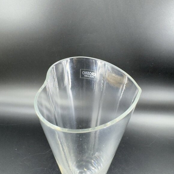 Krosno Clear Heart Shaped Crystal Glass Vase Made In Poland Glass Vase Vintage - Picture 5 of 14
